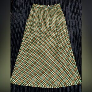 Dressed in LALA Multicolor Plaid A-Line Skirt